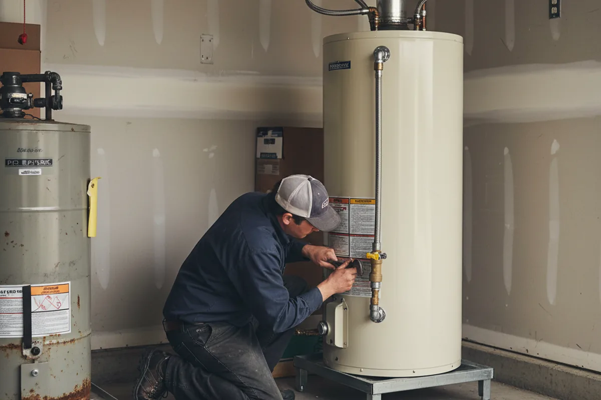 Water heater and shutoff valve replacement in Hartland