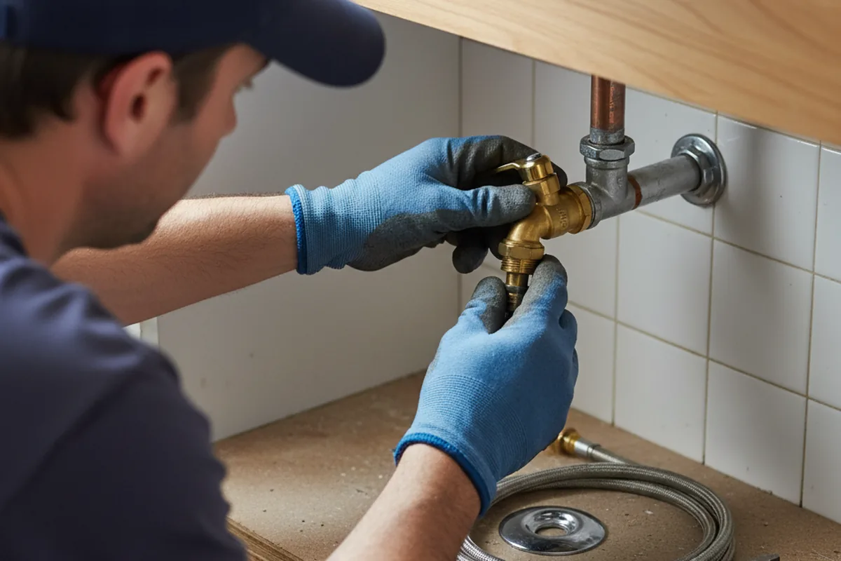 Shutoff valve and fitting work during Emergency Plumbing in Hartland